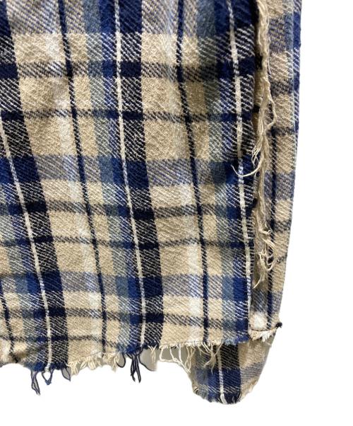 Fake Ass Flowers（フェイク アス フラワーズ）Fake Ass Flowers (フェイク アス フラワーズ) カットオフネルシャツ ベージュ サイズ:記載無しの為実寸参照の古着・服飾アイテム