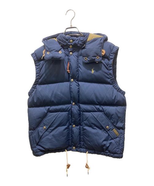 POLO RALPH LAUREN（ポロ・ラルフローレン）POLO RALPH LAUREN (ポロ・ラルフローレン) フーデッドダウンベスト ネイビー サイズ:Lの古着・服飾アイテム