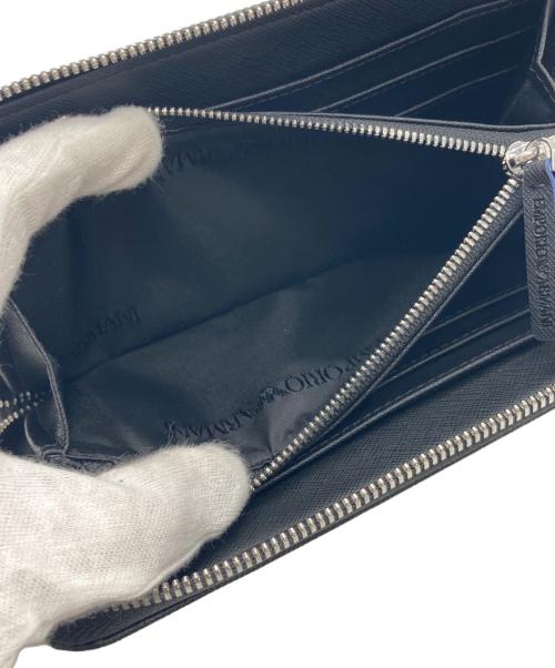 EMPORIO ARMANI（エンポリオアルマーニ）EMPORIO ARMANI (エンポリオアルマーニ) ラウンドファスナー財布 ブラックの古着・服飾アイテム