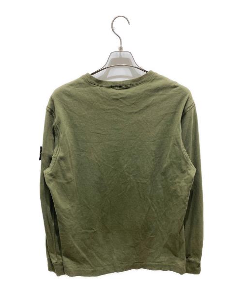 STONE ISLAND（ストーンアイランド）STONE ISLAND (ストーンアイランド) ヘビーウェイトコットンクルーネックL/Sカットソー グリーン サイズ:Ｌの古着・服飾アイテム