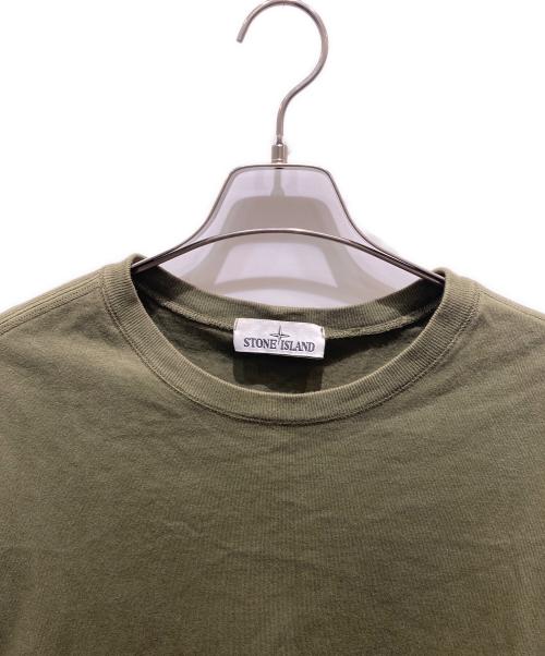 STONE ISLAND（ストーンアイランド）STONE ISLAND (ストーンアイランド) ヘビーウェイトコットンクルーネックL/Sカットソー グリーン サイズ:Ｌの古着・服飾アイテム