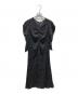 Mila Owen（ミラオーウェン）の古着「Vネックタックギャザードットワンピース」｜ブラック