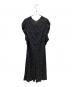 Mila Owen (ミラオーウェン) Vネックタックギャザードットワンピース ブラック：3000円