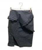 JIL SANDERジルサンダー）の古着「フリルデザインスカート」｜ブラック