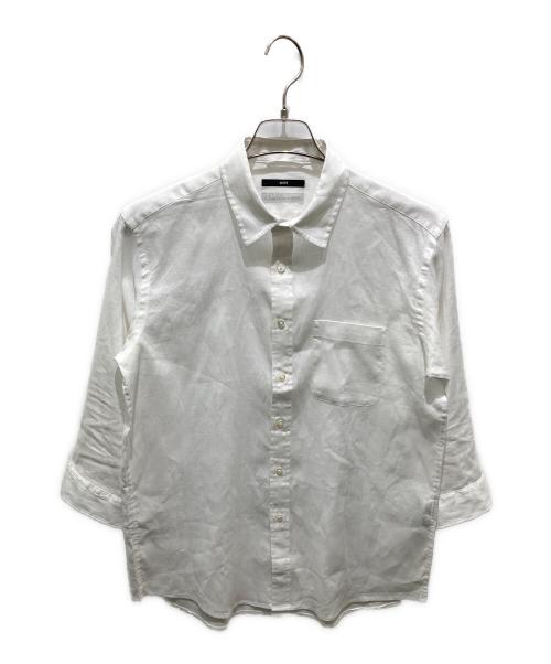 SHIPS（シップス）SHIPS (シップス) サフィランリネン7分袖 シャツ ホワイト サイズ:Sの古着・服飾アイテム
