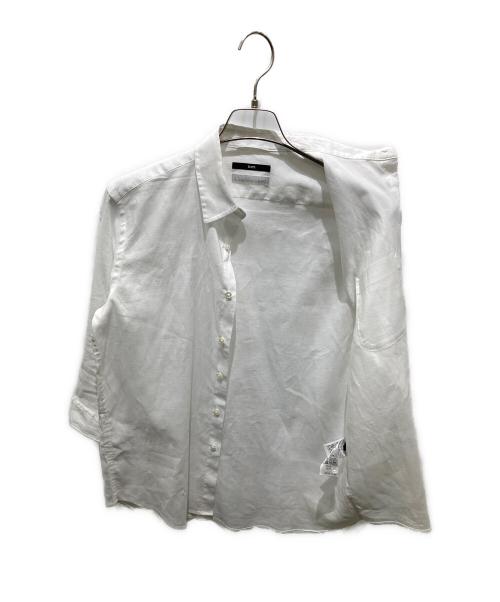 SHIPS（シップス）SHIPS (シップス) サフィランリネン7分袖 シャツ ホワイト サイズ:Sの古着・服飾アイテム