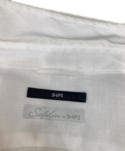 SHIPS（シップス）SHIPS (シップス) サフィランリネン7分袖 シャツ ホワイト サイズ:Sの古着・服飾アイテム