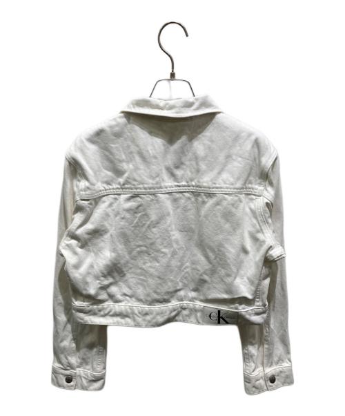 Calvin Klein Jeans（カルバンクラインジーンズ）Calvin Klein Jeans (カルバンクラインジーンズ) ショート丈デニムジャケット ホワイト サイズ:XSの古着・服飾アイテム