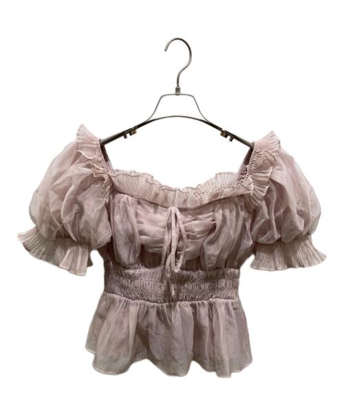 Snidel（スナイデル）Snidel (スナイデル) ボリュームギャザーフリルオフショルブラウス ピンク サイズ:Fの古着・服飾アイテム