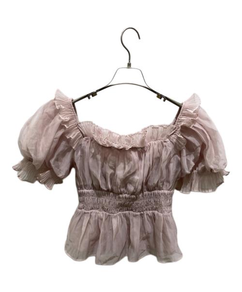 Snidel（スナイデル）Snidel (スナイデル) ボリュームギャザーフリルオフショルブラウス ピンク サイズ:Fの古着・服飾アイテム