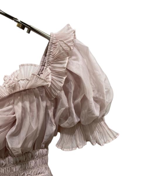 Snidel（スナイデル）Snidel (スナイデル) ボリュームギャザーフリルオフショルブラウス ピンク サイズ:Fの古着・服飾アイテム