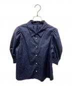 NOLLEY'Sノーリーズ）の古着「パールパフスリーブブラウス」｜ネイビー