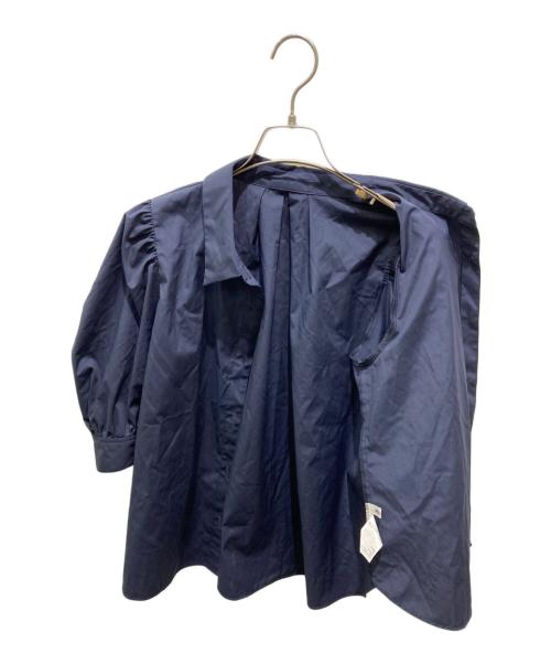 NOLLEY'S（ノーリーズ）NOLLEY'S (ノーリース) パールパフスリーブブラウス ネイビー サイズ:38の古着・服飾アイテム