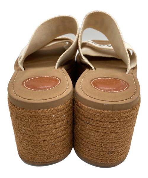 Chloe（クロエ）Chloe (クロエ) WOODYウェッジエスパドリーユ ブラウン サイズ:37の古着・服飾アイテム