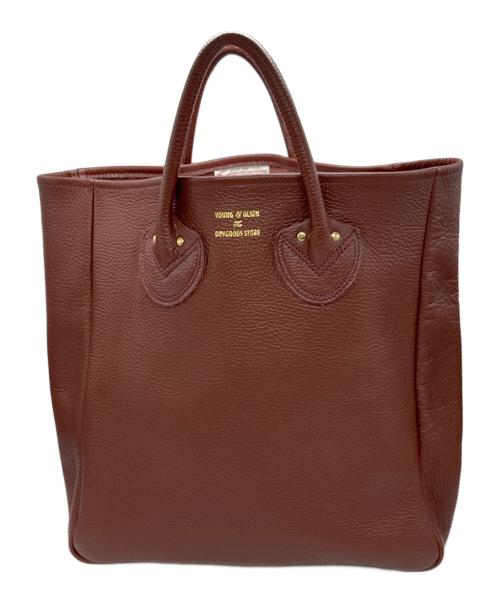 YOUNG & OLSEN The DRYGOODS STORE（ヤングアンドオルセン ザ ドライグッズストア）YOUNG & OLSEN The DRYGOODS STORE (ヤングアンドオルセン ザ ドライグッズストア) レザートートバッグ ブラウンの古着・服飾アイテム