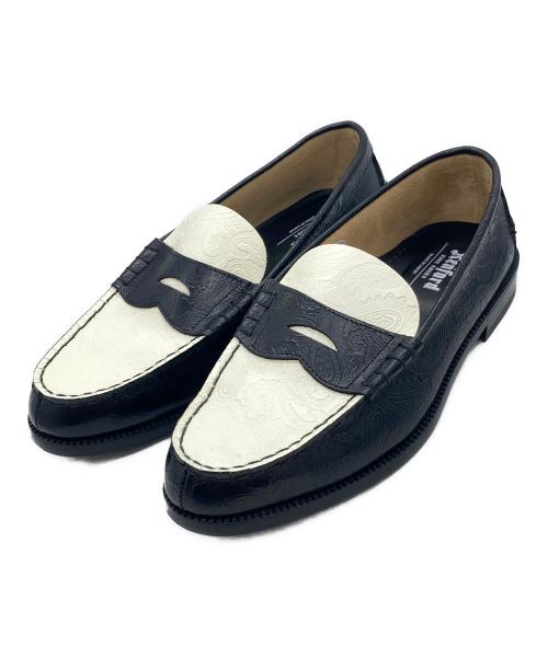 kenford（ケンフォード）kenford (ケンフォード) EMBOSSED LOAFERS ブラック×ホワイト サイズ:28㎝の古着・服飾アイテム