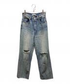 moussyマウジー）の古着「HW CRASH LOOSE STRAIGHT」｜ブルー