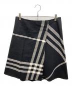 BURBERRY LONDONバーバリーロンドン）の古着「チェックスカート」｜ブラック