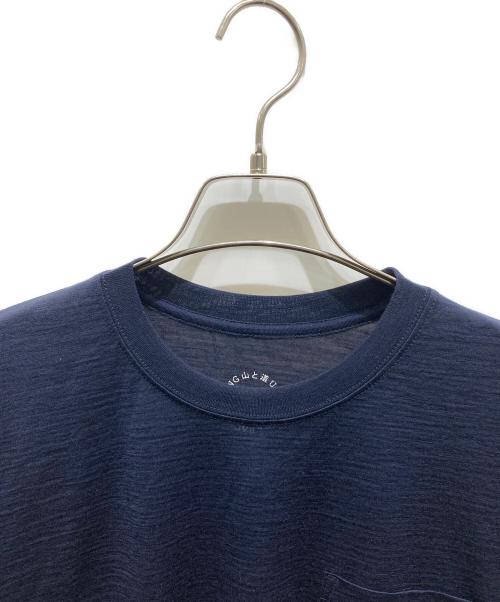 山と道（ヤマトミチ）山と道 (ヤマトミチ) 100％ Light Merino pocket t-shirt ネイビー サイズ:Mの古着・服飾アイテム