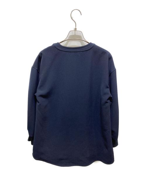 Emma Taylor（エマテイラー）Emma Taylor (エマテイラー) パール釦キーネックロングスリーブブラウス ネイビー サイズ:FREEの古着・服飾アイテム