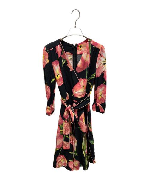 DOLCE & GABBANA（ドルチェ＆ガッバーナ）DOLCE & GABBANA (ドルチェ＆ガッバーナ) 花柄ワンピース ブラック サイズ:36の古着・服飾アイテム