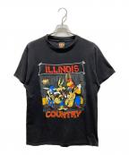 TSiティーエスアイ）の古着「プリントTシャツ」｜ブラック