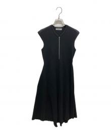 WRAPINKNOT（ラッピンノット）の古着「フレンチスリーブハーフジップワンピース」｜ネイビー