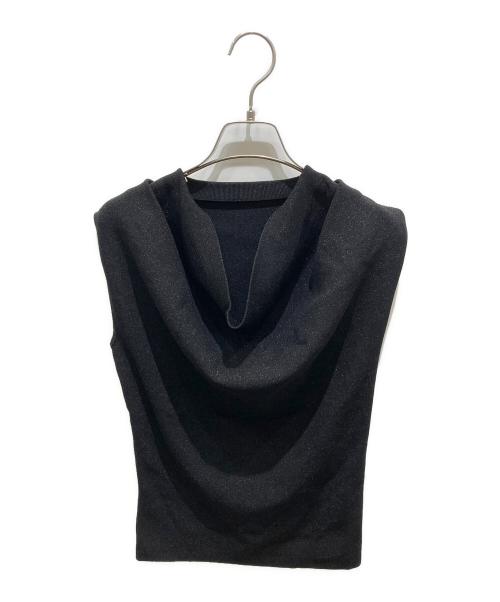 anuans（アニュアンス）anuans (アニュアンス) ドレープネックニットトップス ブラック サイズ:Fの古着・服飾アイテム