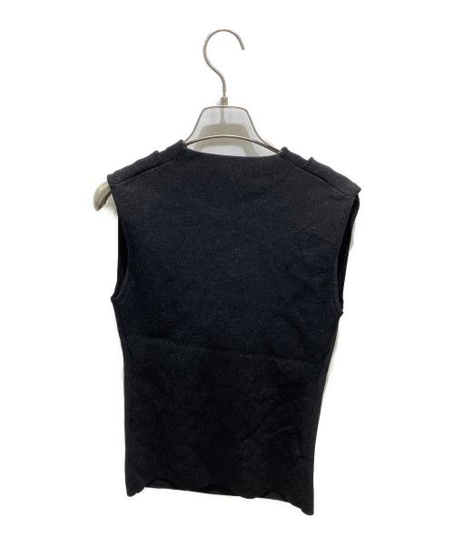 anuans（アニュアンス）anuans (アニュアンス) ドレープネックニットトップス ブラック サイズ:Fの古着・服飾アイテム