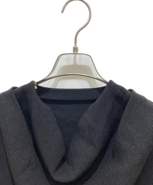 anuans（アニュアンス）anuans (アニュアンス) ドレープネックニットトップス ブラック サイズ:Fの古着・服飾アイテム