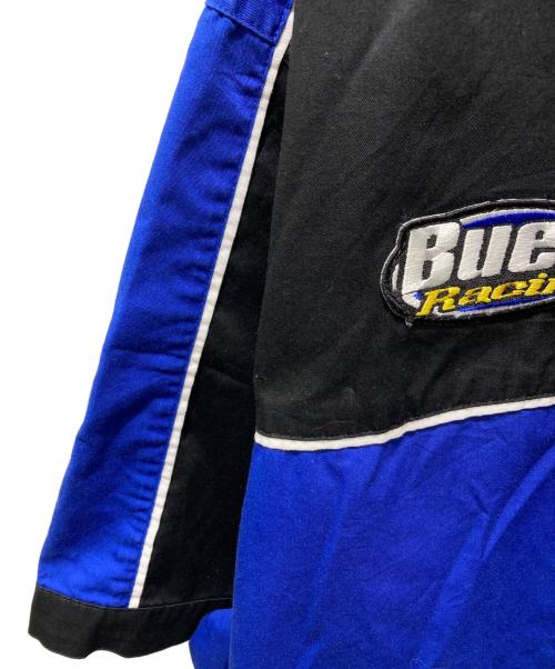 Buell（ビューエル）Buell (ビューエル) 半袖ワークシャツ ブラック×ブルー サイズ:XXLの古着・服飾アイテム