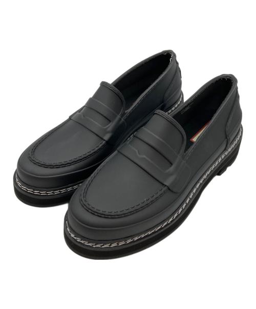 HUNTER（ハンター）HUNTER (ハンター) リファインスティッチ ペニーローファー ブラック サイズ:US7の古着・服飾アイテム