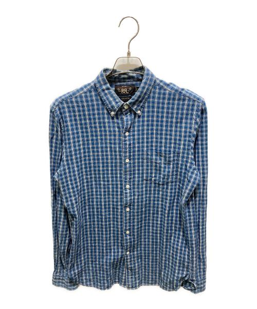 RRL（ダブルアールエル）RRL (ダブルアールエル) BDチェックシャツ ブルー サイズ:Mの古着・服飾アイテム