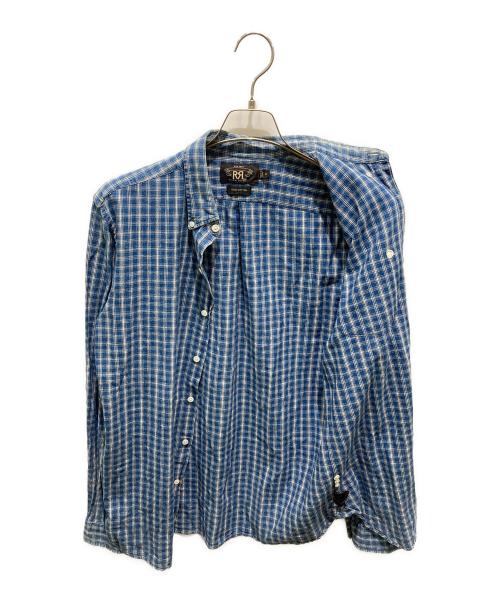 RRL（ダブルアールエル）RRL (ダブルアールエル) BDチェックシャツ ブルー サイズ:Mの古着・服飾アイテム