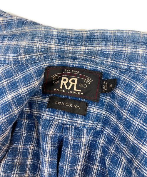 RRL（ダブルアールエル）RRL (ダブルアールエル) BDチェックシャツ ブルー サイズ:Mの古着・服飾アイテム