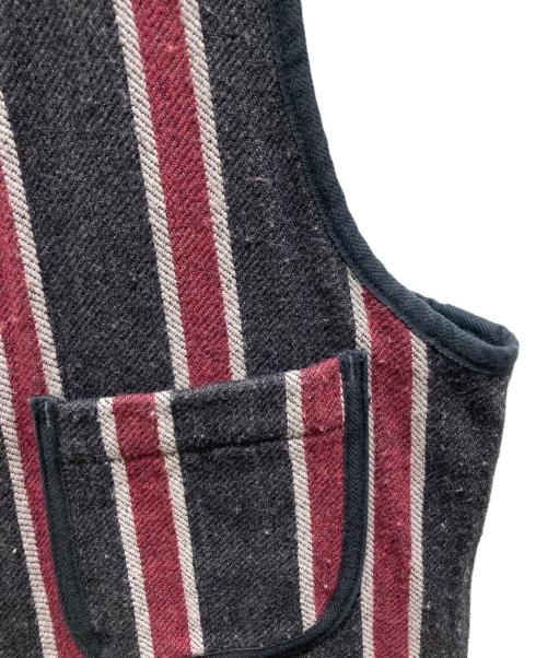 BONCOURA（ボンクラ）BONCOURA (ボンクラ) ストライプベスト グレー サイズ:38の古着・服飾アイテム