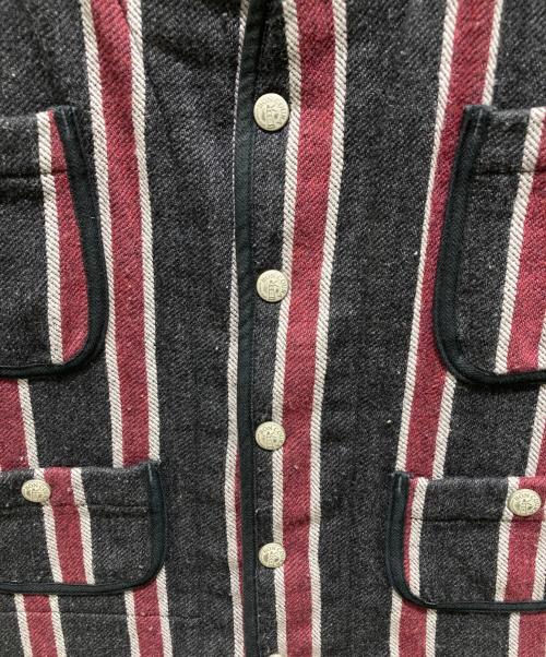 BONCOURA（ボンクラ）BONCOURA (ボンクラ) ストライプベスト グレー サイズ:38の古着・服飾アイテム