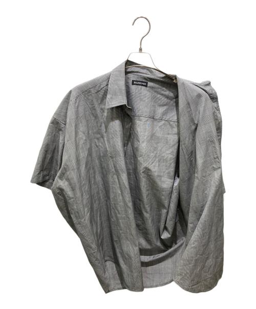 BALENCIAGA（バレンシアガ）BALENCIAGA (バレンシアガ) BBロゴオーバーサイズドシャツ グレー サイズ:38の古着・服飾アイテム