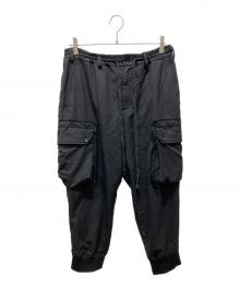 GROUND Y（グラウンドワイ）の古着「T/W GABARDINE MILITARY CARGO PANTS」｜ブラック