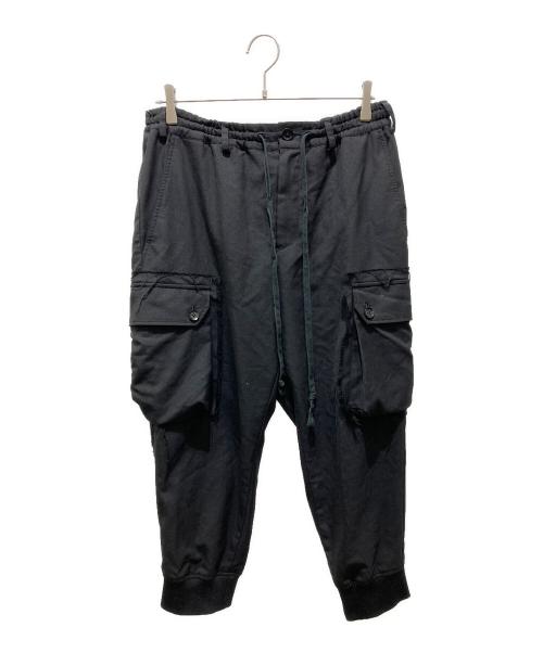 GROUND Y（グラウンドワイ）GROUND Y (グラウンドワイ) T/W GABARDINE MILITARY CARGO PANTS ブラック サイズ:3の古着・服飾アイテム