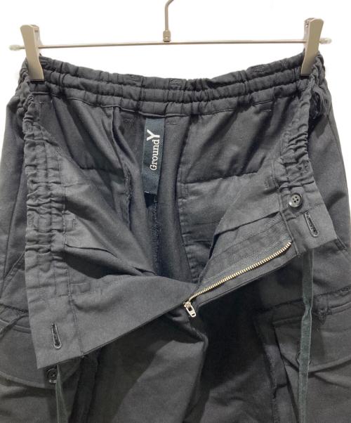 GROUND Y（グラウンドワイ）GROUND Y (グラウンドワイ) T/W GABARDINE MILITARY CARGO PANTS ブラック サイズ:3の古着・服飾アイテム