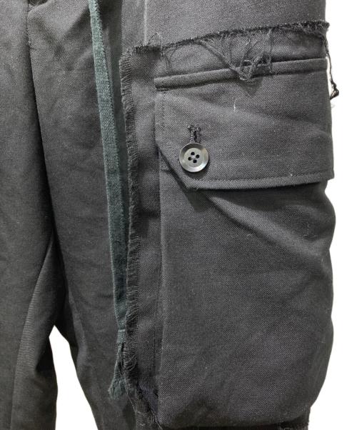GROUND Y（グラウンドワイ）GROUND Y (グラウンドワイ) T/W GABARDINE MILITARY CARGO PANTS ブラック サイズ:3の古着・服飾アイテム