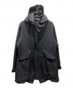 s'yteサイト）の古着「Shiwanoaru Polyester Stretch Twill Padded Mods Coat」｜ブラック