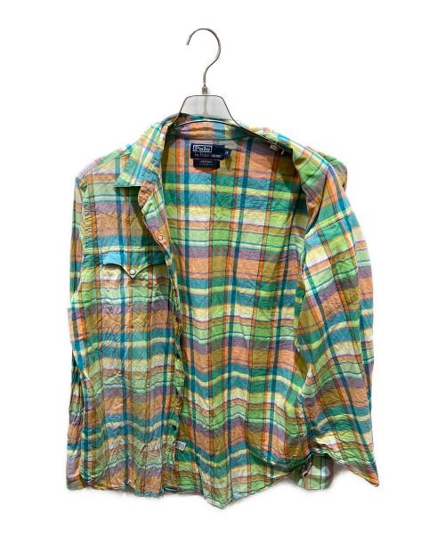 POLO RALPH LAUREN（ポロ・ラルフローレン）POLO RALPH LAUREN (ポロ・ラルフローレン) チェックシャツ ブルー サイズ:Mの古着・服飾アイテム