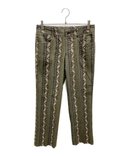 PAUL SMITH（ポールスミス）PAUL SMITH (ポールスミス) 総柄パンツ グリーン サイズ:79の古着・服飾アイテム