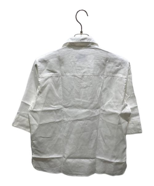 SHIPS（シップス）SHIPS (シップス) リネンカプリシャツ ホワイト サイズ:Sの古着・服飾アイテム
