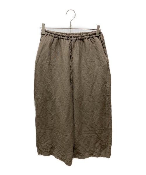 mizuiro-ind（ミズイロインド）mizuiro-ind (ミズイロインド) ワイドリネンパンツ カーキ サイズ:2の古着・服飾アイテム