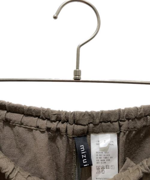 mizuiro-ind（ミズイロインド）mizuiro-ind (ミズイロインド) ワイドリネンパンツ カーキ サイズ:2の古着・服飾アイテム