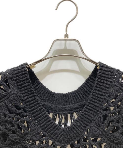 MAISON SPECIAL（メゾンスペシャル）MAISON SPECIAL (メゾンスペシャル) 2WAYハンドニットフリンジベスト ブラック サイズ:FREEの古着・服飾アイテム