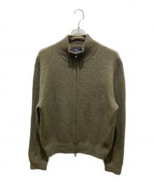 POLO RALPH LAUREN（ポロ・ラルフローレン）の古着「エルボーパッチラムウールドライバーズニット」｜オリーブ